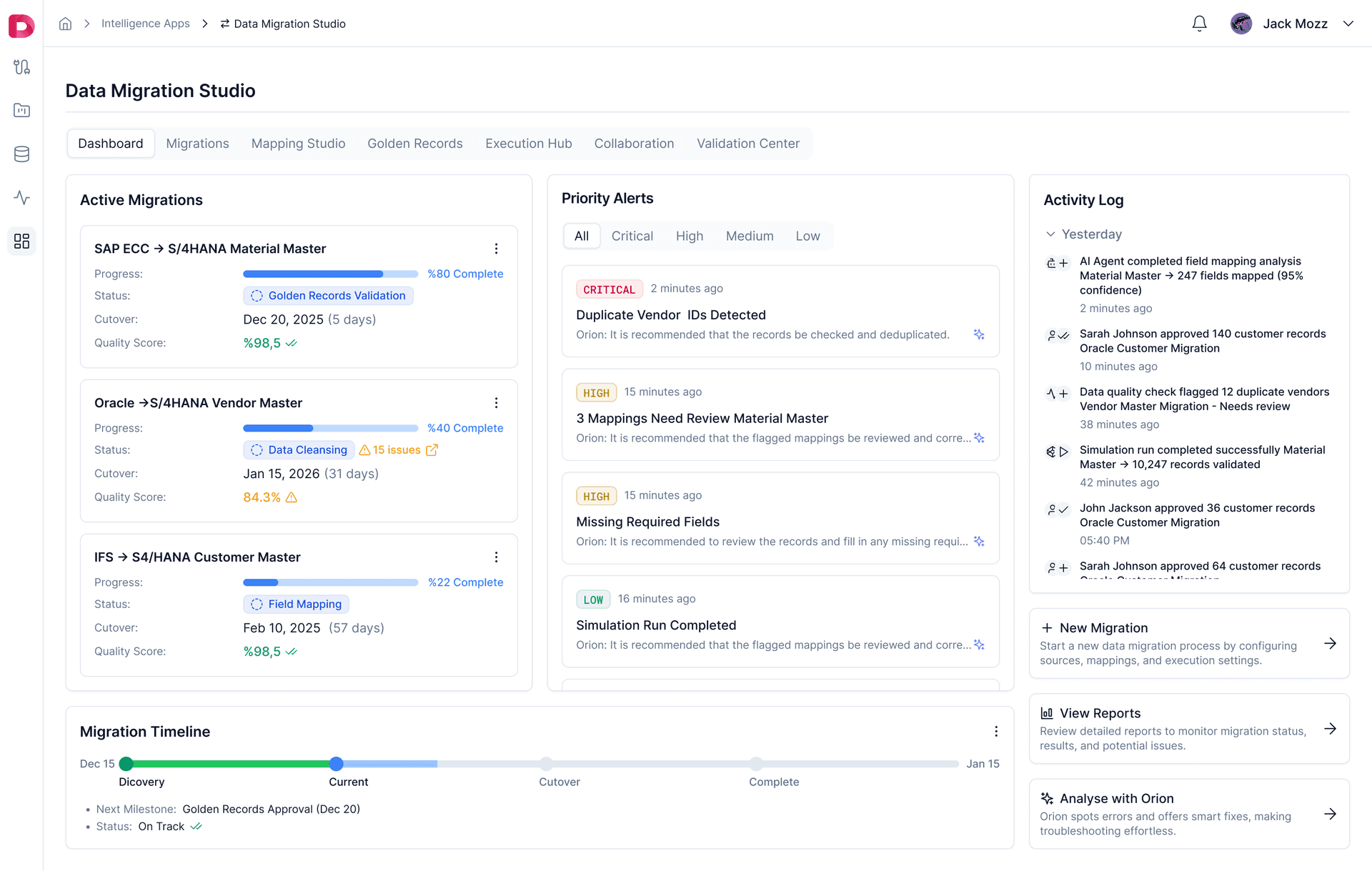 Data Migration Intelligent App overview