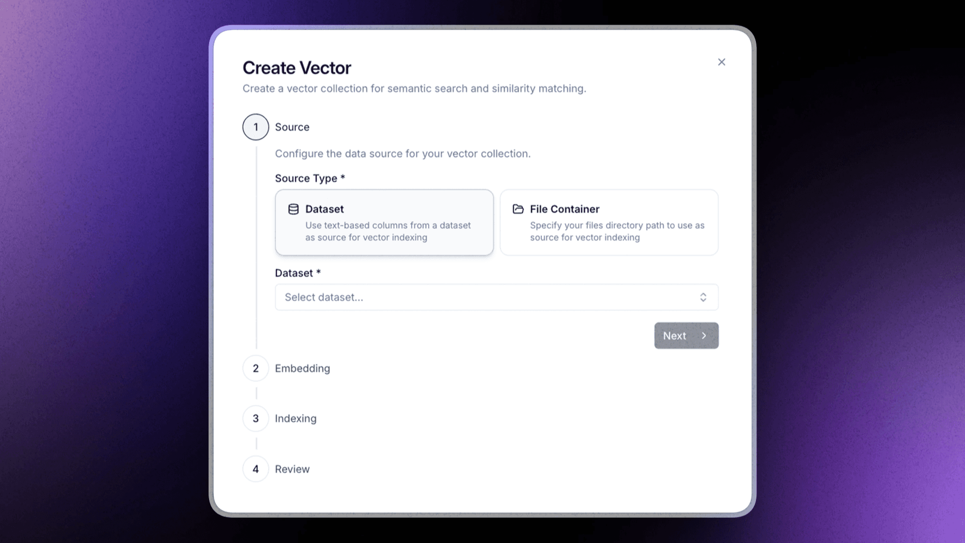 Creating a Vector Index inside a Datazone project